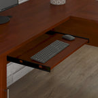 Somerset 72W L Shaped Desk with Hutch, Cabinet and Bookcase in Gray