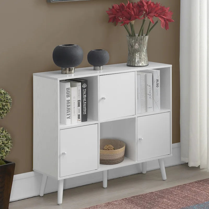Xtra Storage Cube Organizer Sideboard Console Table with 3 Cubbies and 3 Cabinets