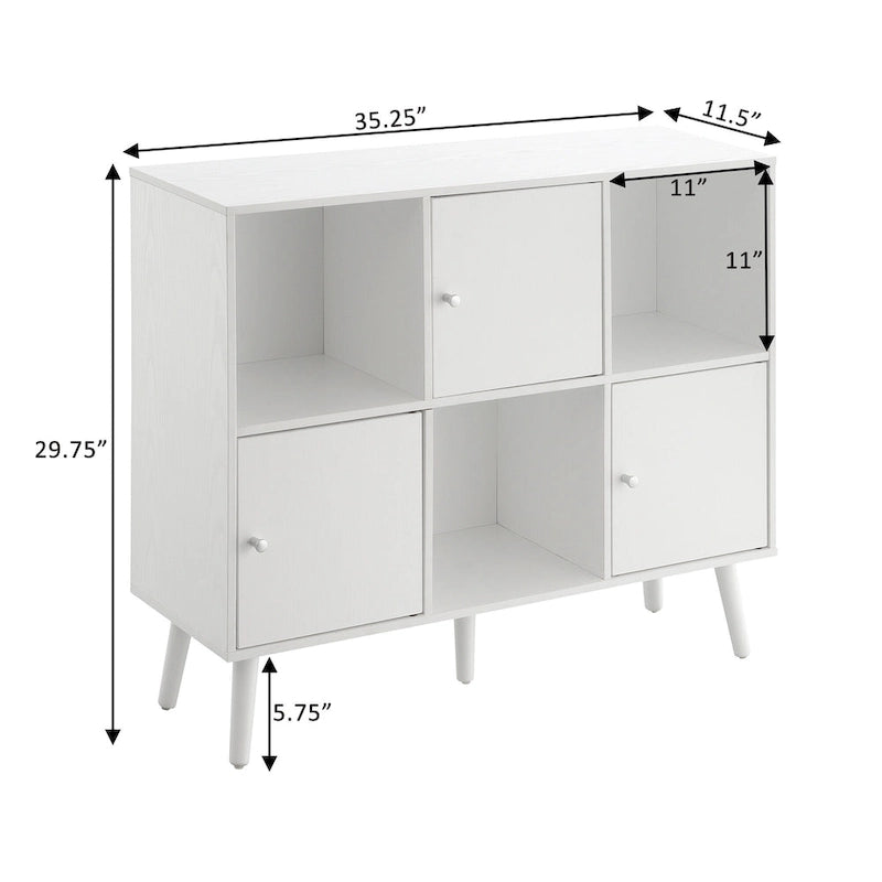 Xtra Storage Cube Organizer Sideboard Console Table with 3 Cubbies and 3 Cabinets