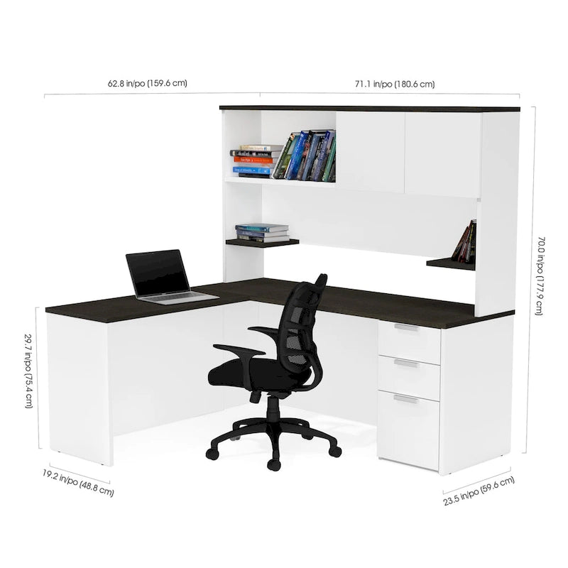 Bestar Pro-Concept Plus L-Desk with Hutch