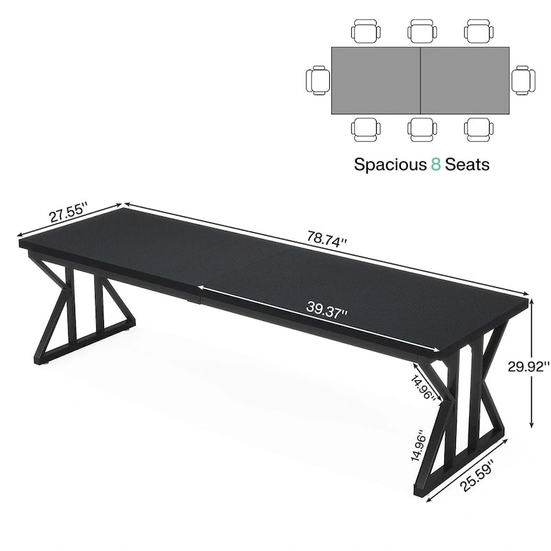 78.7 Inches Long Computer Desk, Two Person Desk For Home Office