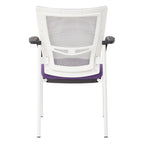 ProGrid? Mesh Back with Padded Black Fabric Seat Visitors Chair with Arms and White Finish Frame