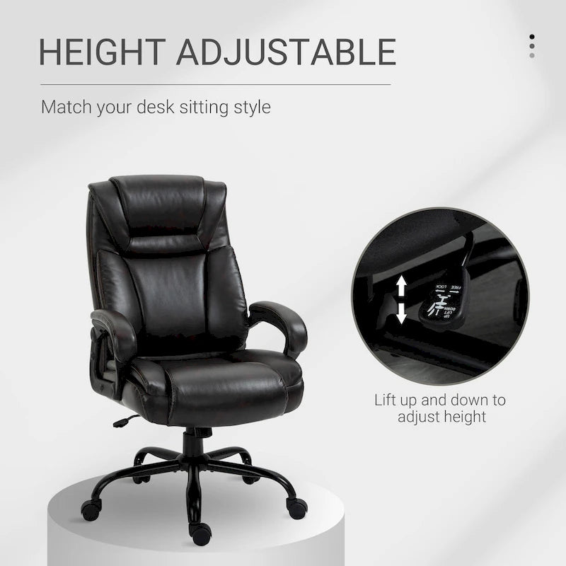 Vinsetto Big and Tall Executive Office Chair 400lbs Computer Desk Chair with High Back PU Leather Ergonomic Upholstery