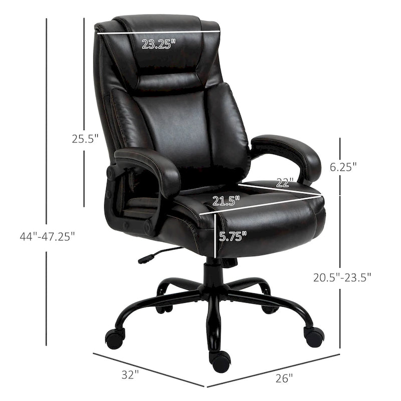 Vinsetto Big and Tall Executive Office Chair 400lbs Computer Desk Chair with High Back PU Leather Ergonomic Upholstery
