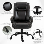 Vinsetto Big and Tall Executive Office Chair 400lbs Computer Desk Chair with High Back PU Leather Ergonomic Upholstery