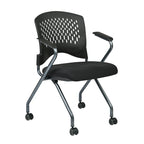 Deluxe Folding Chair with Ventilated Plastic Wrap Around Back 2-Pack