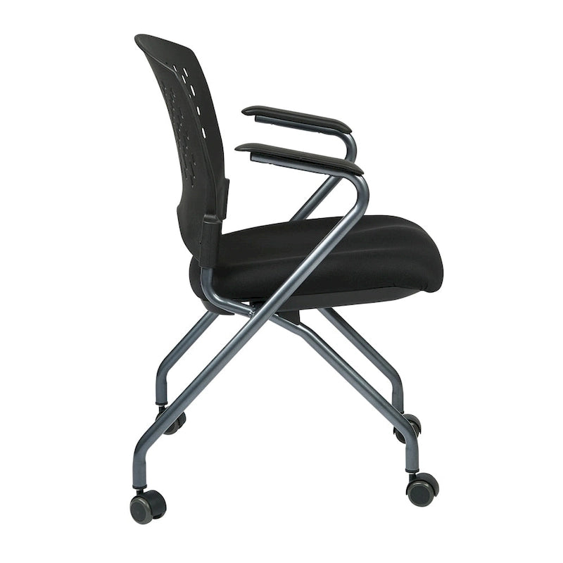 Deluxe Folding Chair with Ventilated Plastic Wrap Around Back 2-Pack