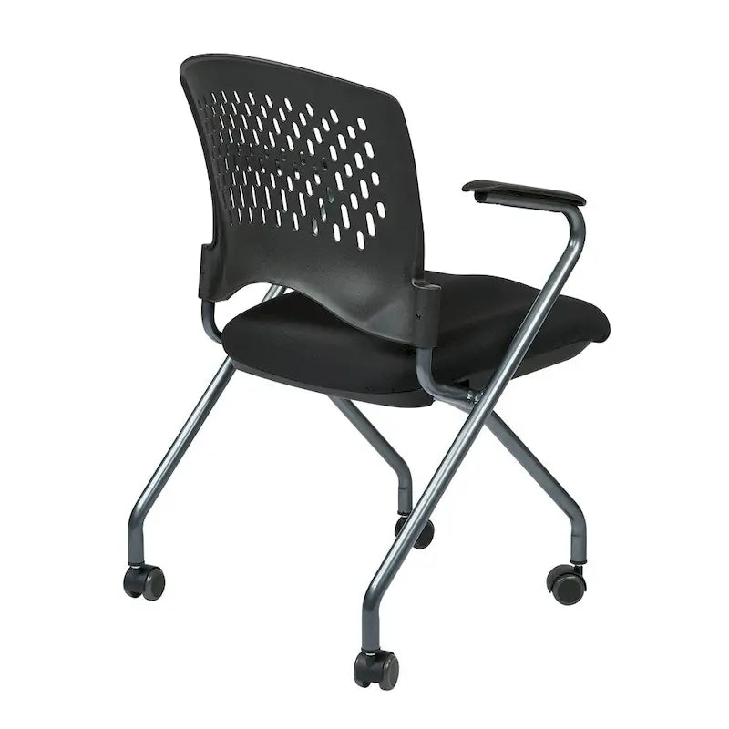 Deluxe Folding Chair with Ventilated Plastic Wrap Around Back 2-Pack