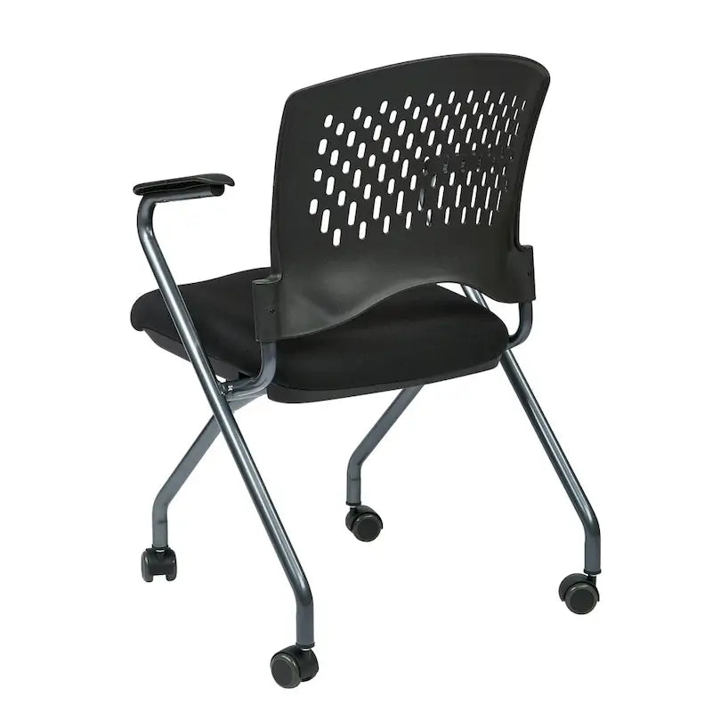 Deluxe Folding Chair with Ventilated Plastic Wrap Around Back 2-Pack