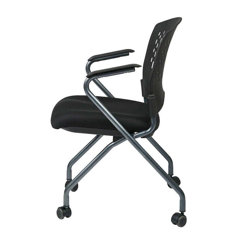 Deluxe Folding Chair with Ventilated Plastic Wrap Around Back 2-Pack