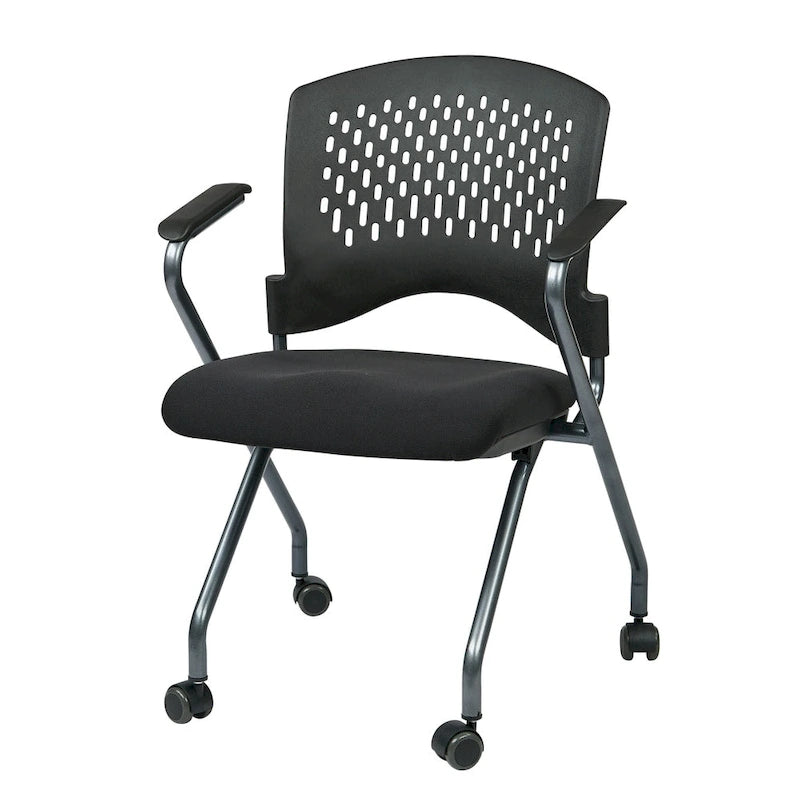 Deluxe Folding Chair with Ventilated Plastic Wrap Around Back 2-Pack