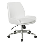Office Chair with Faux Leather and Chrome Finish Base
