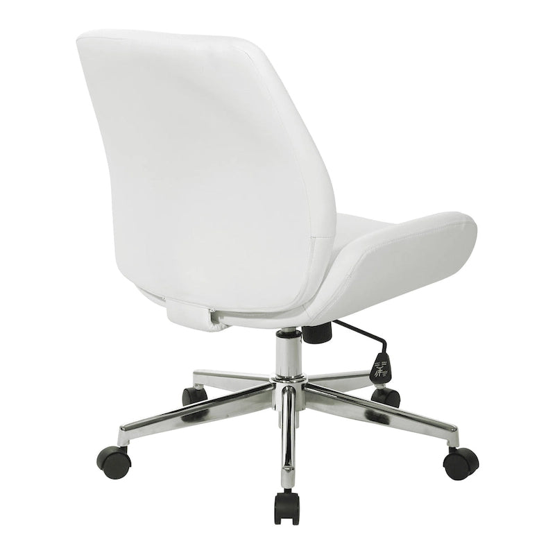 Office Chair with Faux Leather and Chrome Finish Base