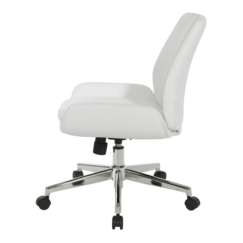 Office Chair with Faux Leather and Chrome Finish Base