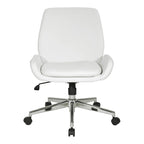Office Chair with Faux Leather and Chrome Finish Base