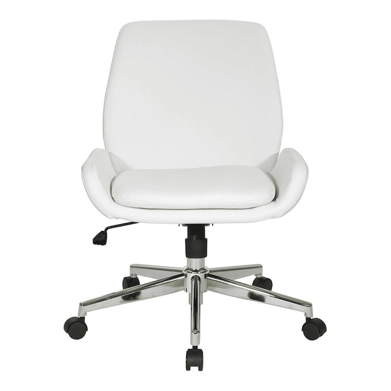 Office Chair with Faux Leather and Chrome Finish Base