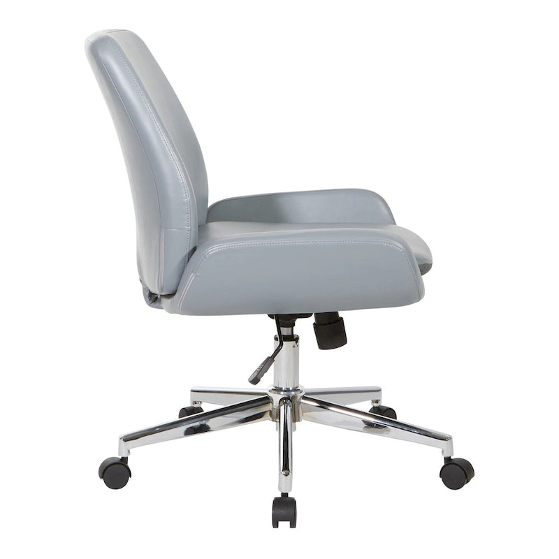 Office Chair with Faux Leather and Chrome Finish Base
