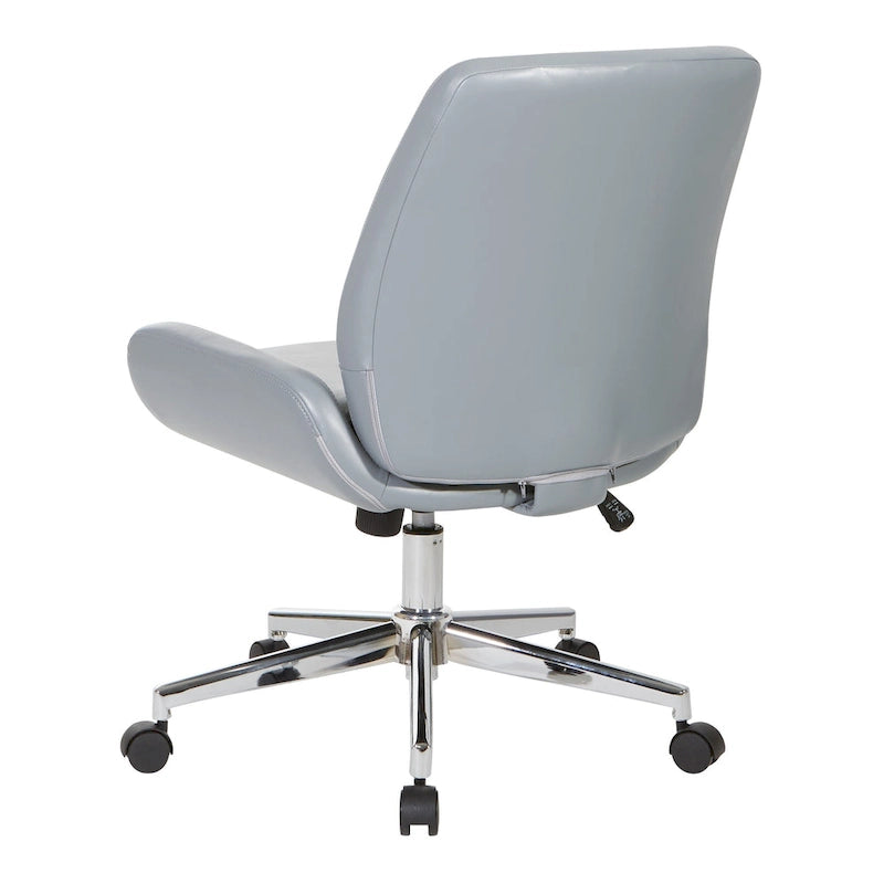 Office Chair with Faux Leather and Chrome Finish Base
