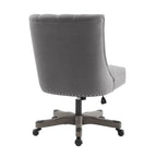 Office Chair - Gray Wood Base - Button Tufted