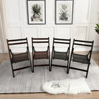 Wood Slatted Folding Chair ,Set of 4