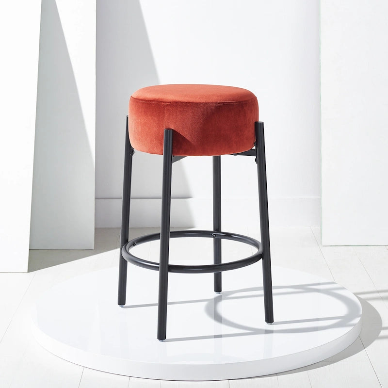 SAFAVIEH Couture Dikkie Metal Leg 26-inch Counter Stool - 15 In. W x 15 In. D x 26 In. H - 15Wx15Dx26H