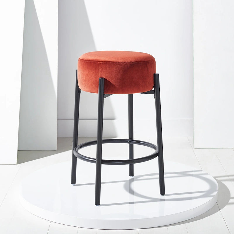 SAFAVIEH Couture Dikkie Metal Leg 26-inch Counter Stool - 15 In. W x 15 In. D x 26 In. H - 15Wx15Dx26H