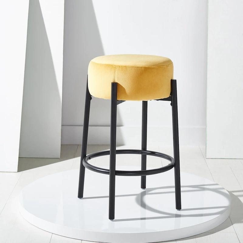 SAFAVIEH Couture Dikkie Metal Leg 26-inch Counter Stool - 15 In. W x 15 In. D x 26 In. H - 15Wx15Dx26H