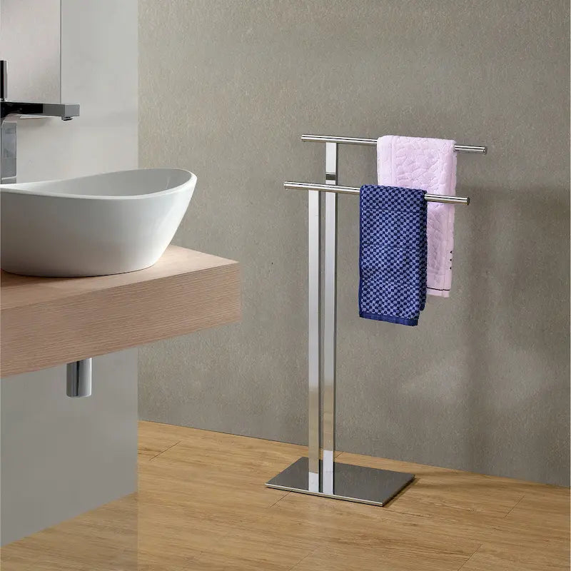 Freestanding Bathroom Towel Rack Stand, Chrome