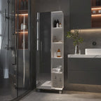 Los Angeles Mirror Linen Cabinet with 5 Open Shelves