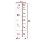Los Angeles Mirror Linen Cabinet with 5 Open Shelves