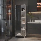Los Angeles Mirror Linen Cabinet with 5 Open Shelves