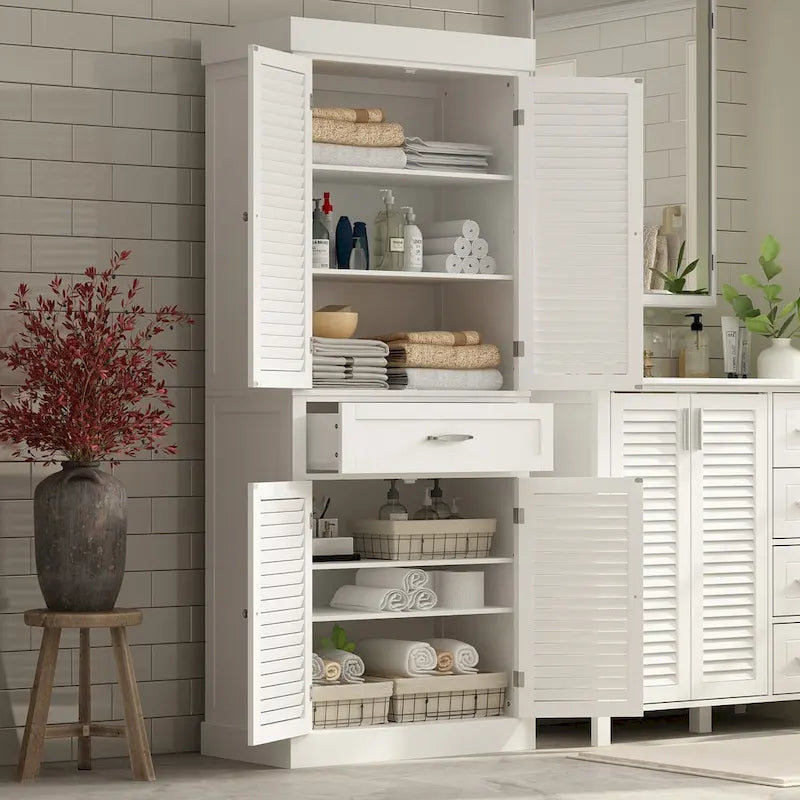 Timechee 30Bathroom Cabinet Storage Cabinet Doors Wooden Floor Cabinet