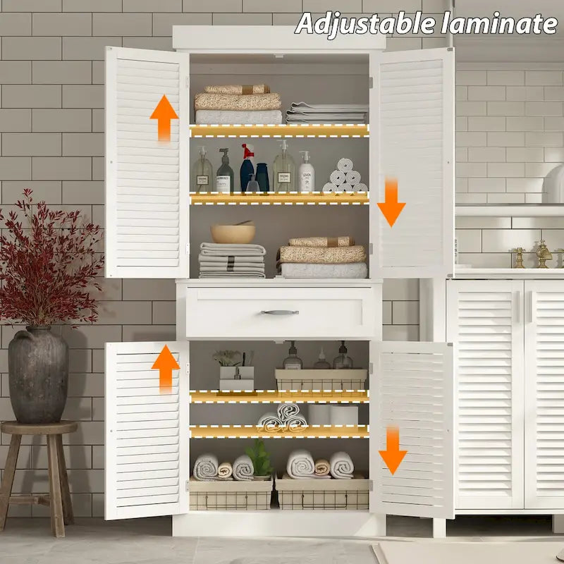 Timechee 30Bathroom Cabinet Storage Cabinet Doors Wooden Floor Cabinet