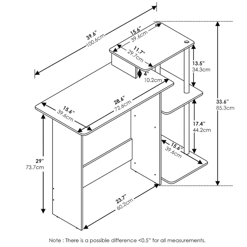 Furinno Efficient Home Laptop Notebook Computer Desk