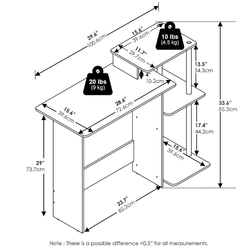 Furinno Efficient Home Laptop Notebook Computer Desk