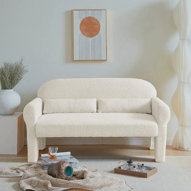 [VIDEO provided]modern boucle loveseat for Living room
