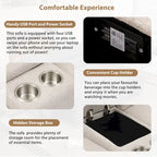 104 Power Recliner Corner Sofa Home Theater Reclining Sofa Sectional Couches with Storage Box, Cup Holders, USB Ports and Powe