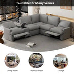 104 Power Recliner Corner Sofa Home Theater Reclining Sofa Sectional Couches with Storage Box, Cup Holders, USB Ports and Powe
