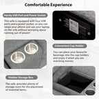 104 Power Recliner Corner Sofa Home Theater Reclining Sofa Sectional Couches with Storage Box, Cup Holders, USB Ports and Powe