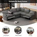 104 Power Recliner Corner Sofa Home Theater Reclining Sofa Sectional Couches with Storage Box, Cup Holders, USB Ports and Powe