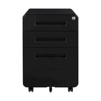 3-drawer Steel Filing Cabinets with Lock Mobile Under Desk Fully Assembled Cabinet