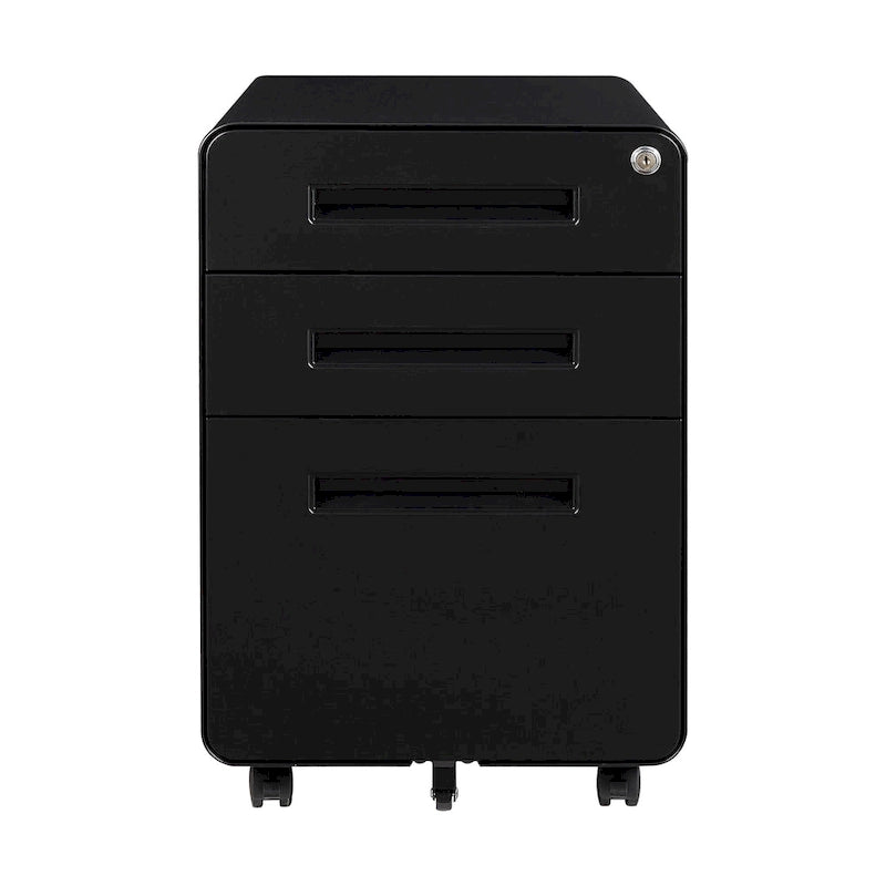 3-drawer Steel Filing Cabinets with Lock Mobile Under Desk Fully Assembled Cabinet