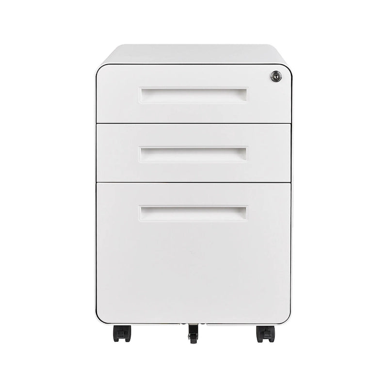 3-drawer Steel Filing Cabinets with Lock Mobile Under Desk Fully Assembled Cabinet