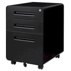 3-drawer Steel Filing Cabinets with Lock Mobile Under Desk Fully Assembled Cabinet