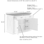 Clifton Kitchen Island W/Camille Stools - 50d x 47.75w x 36.25h
