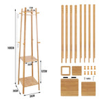 Solid Wood 8 Hook Freestanding Coat Rack Storage - 67h x 16l x 16l