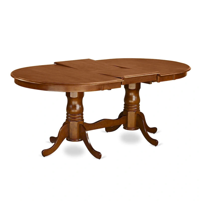 East West Furniture Plainville Kitchen Table - an Oval Dining Table Top & Double Pedestal Base, (Finish Options)