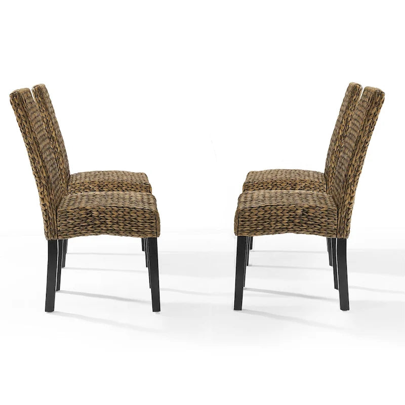 Crosley Edgewater Water Hyacinth Seagrass/ Wood Dining Chair (Set of 4) - 24x18.75x37.38