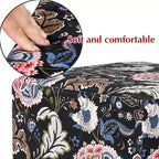 Adeco Square Velvet Ottoman Upholstered Stool Vanity Gold Plating Base