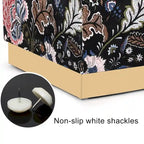 Adeco Square Velvet Ottoman Upholstered Stool Vanity Gold Plating Base